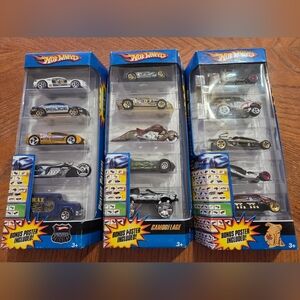 LOT OF THREE - Hot Wheels POLICE PATROL, CAMOUFLAGE & PIRATES SETS - NEW